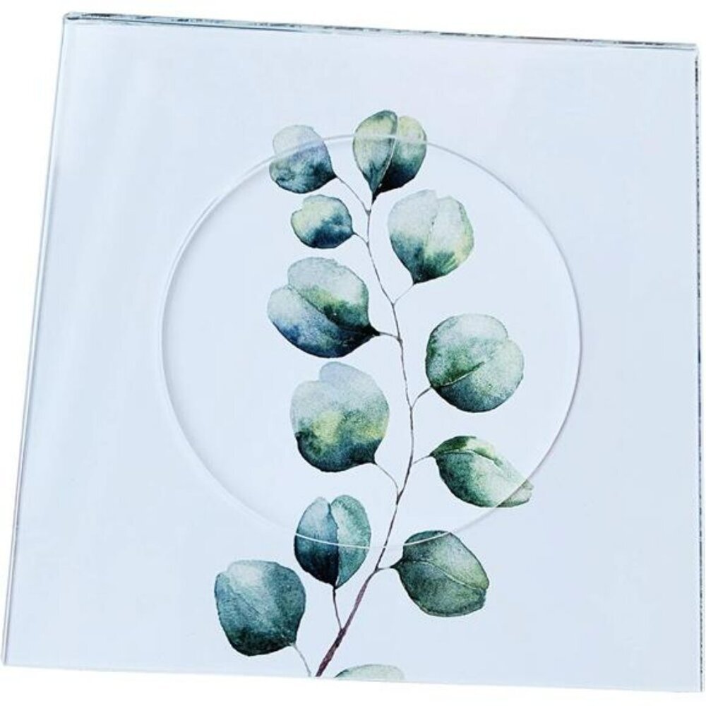 Set of 6 clear acrylic drink coasters with insert for cocktail napkins table dec